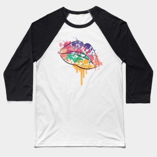 Watercolor Lips Baseball T-Shirt